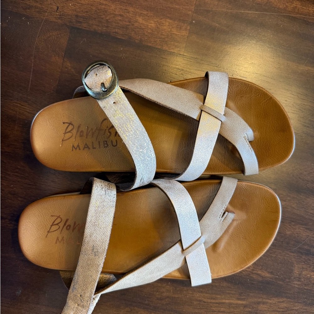 Blowfish Malibu Women's Taupe Strappy Slide Sandals